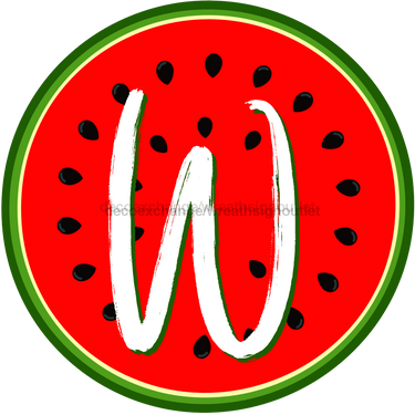 Personalized Watermelon Sign Initial Monogram Decoe-4086-Dh-Custom 18 Wood Round